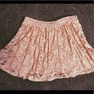 Pink lace skirt